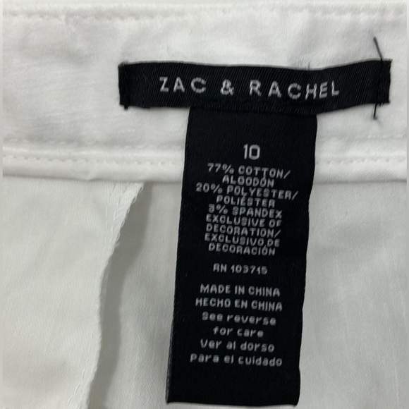 Zac & Rachel Womens White Pockets Straight Leg Cropped Pants Size 10 NWT - Picture 3 of 5